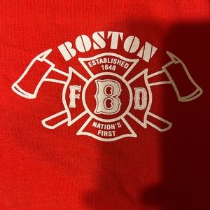 Boston Fire Department Red XL T Shirt